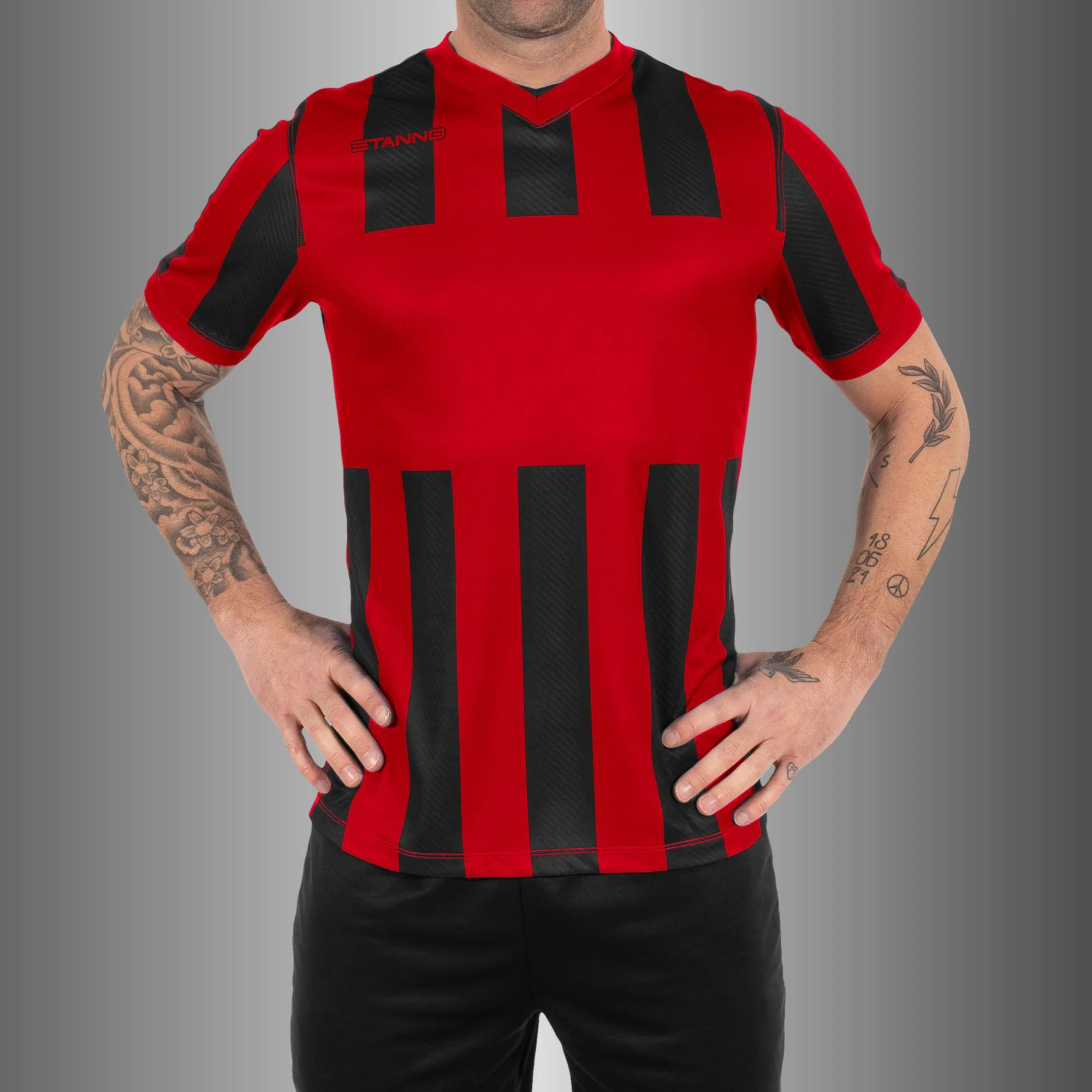 Stanno Aspire Short Sleeve Striped Shirt - Image 3